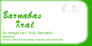 barnabas kral business card