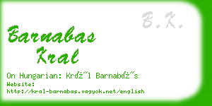 barnabas kral business card